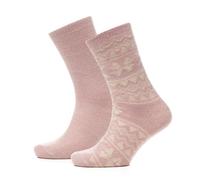 A2Z 2 Pack Ladies Fairisle Thermal Socks Stylish Durable Soft - Socks LS1260 2 Pack Pink 4-8