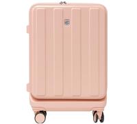 A2Z 20 Inch Cabin Suitcase Lightweight Hard Shell Carry On Luggage with 4 Spinner Wheels Foldable Cup Holder ABS PC Travel Case Airline Approved - Nude