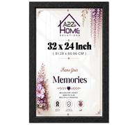 A2Z 32x24 Poster Frame, Horizontal-Landscape Poster Frame, Solid Engineered Wood/MDF Finish With Hanging Hooks For Portrait-Landscape Display For Living Room-Office (81.28 X 60.96 CM) - [Black]