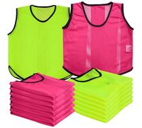 A2Z 4 Kids 12 Pack Training Bibs - Bibs 760 6Pink/6Yellow XL/2XL