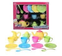 A2Z 4 Kids 15 Piece Childrens Tea Set Pastel Party Pretend Play Kitchen Set With Teapot Cups Saucers & Spoons Plastic Tea Party Set for Girls & Boys Ages 3+ Years