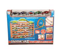 A2Z 4 KIDS 3 in 1 Loop & Launch Track Set with 6 Alloy Die Cast Cars Vehicle Display Stand Holds 28 Cars Twin Launcher & Loop Track Carry Case Playset for Boys & Girls Age 3+