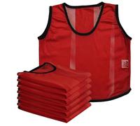 A2Z 4 Kids 6 Pack Training Bibs Sports Vests Comfortable Breathable - Sports Bibs 761 Red 9-14
