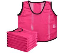 A2Z 4 Kids 6 Pack Training Bibs Sports Vests Team Practice Mesh Set UK Neon Pink