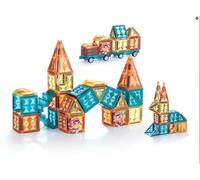 A2Z 4 Kids 68PCS Magnetic Building Blocks for Kids 3D Colourful Diamond Tiles STEM Construction Set with Wheels Figures & Guide Educational Magnet Toy for Boys Girls Aged 3 4 5 6 7 8+