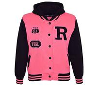 A2Z 4 Kids B.B Hooded R Fashion Fox Jacket Varsity - B.B Jacket New Fox Neon Pink 11-12