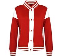 A2Z 4 Kids Baseball Contrast Jacket Varsity Style Coat - B.B Plain Jacket 001 Red 7-8.