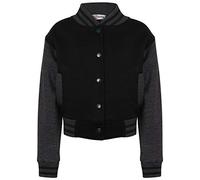 A2Z 4 Kids Baseball Contrast Jacket Varsity Style Coat - B.B Plain Jacket Black & Charcoal 5-6