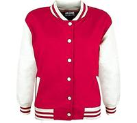 A2Z 4 Kids Baseball Contrast Jacket Varsity Style Coat - B.B Plain Jacket Pink 9-10