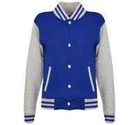 A2Z 4 Kids Baseball Contrast Jacket Varsity Style Coat - B.B Plain Jacket Royal & Grey 3-4