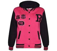 A2Z 4 Kids Baseball Hooded R Fashion NYC/FOX Varsity Jacket - B.B Fox Pink & Black 13