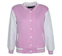 A2Z 4 Kids Baseball Plain Jacket Varsity Style Coat - B.B Plain Jacket baby Pink 2-3