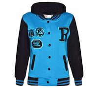 A2Z 4 Kids Baseball R Fashion Hooded Varsity Jacket - B.B Jacket Fox Turquoise 13