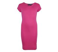 A2Z 4 Kids Bodycon Midi Dress Short Sleeve Long Length Plain Dresses - New Midi Dress Cerise 11-12