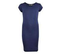 A2Z 4 Kids Bodycon Midi Dress Short Sleeve Long Length Plain Dresses - New Midi Dress Navy 7-8