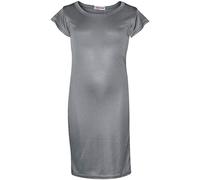 A2Z 4 Kids Bodycon Midi Dress Short Sleeve Long Length Plain Dresses - New Midi Dress Steel Grey 11-12