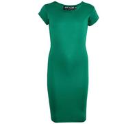 A2Z 4 Kids Bodycon Midi Dress Short Sleeve Long Length Plain Dresses - New Midi Dress Teal 5-6