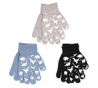 A2Z 4 Kids Boys 3 Pack Gloves Thermal Magic Winter Warm Knitted Mitten - Gloves 1064 Dinosaur One Size