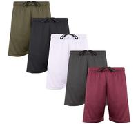 A2Z 4 Kids Boys 5 Pack Knee Length Lightweight Mesh Athletic Active Shorts Football Boxing - Shorts S09 5 Pack Set 1 XS