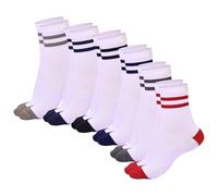 A2Z 4 Kids Boys 6 Pack Striped Crew Socks Cotton Athletic Sports Running Socks - Socks AZ976 6 Pack Assorted A 3-6