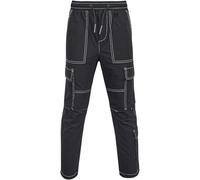 A2Z 4 Kids Boys Active Cargo Trousers Adjustable Drawstring Elasticated Waist Casual Classic Trouser Pant Yoga Sports - Cargo Trouser 720 Black 6-7