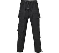 A2Z 4 Kids Boys Active Cargo Trousers Elasticated Waist Adjustable Drawstring Casual Trouser Pant Yoga Sports - Cargo Trouser 719 Black 5-6