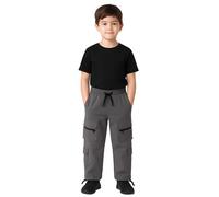 A2Z 4 Kids Boys Active Cargo Trousers PE Slim Fit Comfortable Casual Trouser Pant Joggers Elasticated Waist Sports Yoga Pull On - Cargo Trouser 715 Grey 13-14