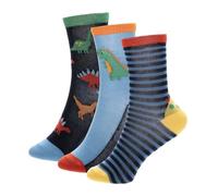 A2Z 4 Kids Boys Bamboo Socks 3 Pack Soft Breathable Viscose from Bamboo - Socks AZ1407 Dinosaur 3 Pack 2-3