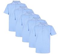 A2Z 4 Kids Boys Cotton T-Shirt Plain - PL Polo T Shirt Sky Blue 5 Pack 13-14