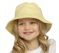 A2Z 4 Kids Boys Girls 100% Cotton Bucket Hat Plain Stonewashed Summer Sun - Bucket Hat AZ1330 Pastel Yellow 3-6 Yrs