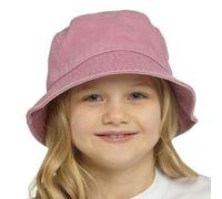 A2Z 4 Kids Boys Girls 100% Cotton Bucket Hat Plain Stonewashed Summer Sun - Bucket Hat AZ1334 Dusty Pink 7-10 Yrs
