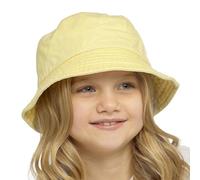 A2Z 4 Kids Boys Girls 100% Cotton Bucket Hat Plain Stonewashed Summer Sun - Bucket Hat AZ1336 Lemon 3-6 Yrs