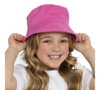 A2Z 4 Kids Boys Girls 100% Cotton Bucket Hat Plain Stonewashed Summer Sun - Bucket Hat AZ41118 Pink 3-6 Yrs