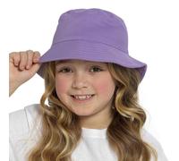 A2Z 4 Kids Boys Girls 100% Cotton Bucket Hat Plain Stonewashed Summer Sun - Bucket Hat AZ41120 Lilac 7-10 Yrs
