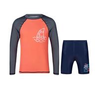 A2Z 4 Kids Boys Girls 2-Piece Swimming Costume Rash Guard Top & Swim Shorts Set - SW Set 870 CT Waves 9-10