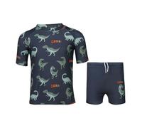 A2Z 4 Kids Boys Girls 2-Piece Swimming Costume Rash Guard Top & Swim Shorts Set - SW Set 871 Dinosaur 9-10