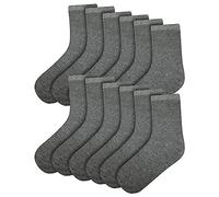 A2Z 4 Kids Boys Girls Back to School Cotton Rich Plain Ankle - Socks 970 6 Pack Grey 10-14
