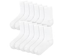 A2Z 4 Kids Boys Girls Back to School Cotton Rich Plain Ankle - Socks 970 6 Pack White 6-9 (12.5-3.5)