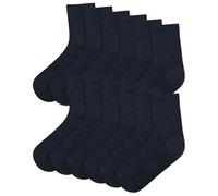 A2Z 4 Kids Boys Girls Children Kids Back to School Cotton Rich Plain Ankle - Socks 970 6 Pack Navy 3-6