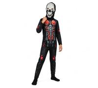 A2Z 4 Kids Boys Girls Cyber Skeleton Costume with Skull Mask Age 3-14 | One Piece Jumpsuit Ideal During Trick Or Treat Parties School Disco Events