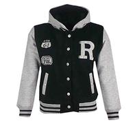 A2Z 4 Kids Boys Girls Hooded Varsity - B.B Fox Black Grey 13