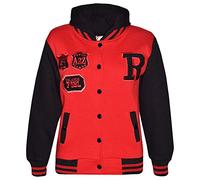 A2Z 4 Kids Boys Girls Hooded Varsity - B.B Fox Red Black 11-12
