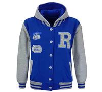 A2Z 4 Kids Boys Girls Hooded Varsity - B.B Fox Royal Grey 7-8