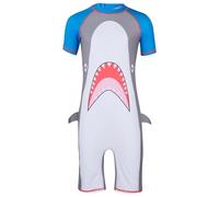 A2Z 4 Kids Boys Girls One Piece Swimming Costume Short Sleeve Quick Dry Cartoon - SW Swimsuit 905 Shark 11-12