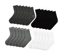 A2Z 4 Kids Boys Girls Pack Of 12 Kids Back to School Cotton Rich Plain Ankle School - Socks 970 12 Pack B/W/C/G 6-9
