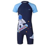 A2Z 4 Kids Boys Girls Swimsuit Short Sleeve One Piece Swimming Costume Narwhal Giraffe Astronaut - SW Swimsuit 906 Astronaut 4-5