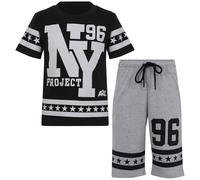 A2Z 4 Kids Boys Girls T Shirt Short Set - NY Shorts Set Black 13