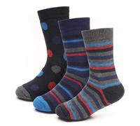 A2Z 4 Kids Boys Girls Thermal Socks Winter Warmth Insulated - Socks AZ158 Striped B 3 Pack 7-10 (12.5-3.5)