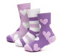 A2Z 4 Kids Boys Girls Thermal Socks Winter Warmth Insulated - Socks AZ358 Purple 3 Pack 7-10 (12.5-3.5)