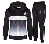 A2Z 4 Kids Boys Girls Tracksuit 3D Digital Two Tone Gradient A2Z Logo - T.S 307 Black 9-10